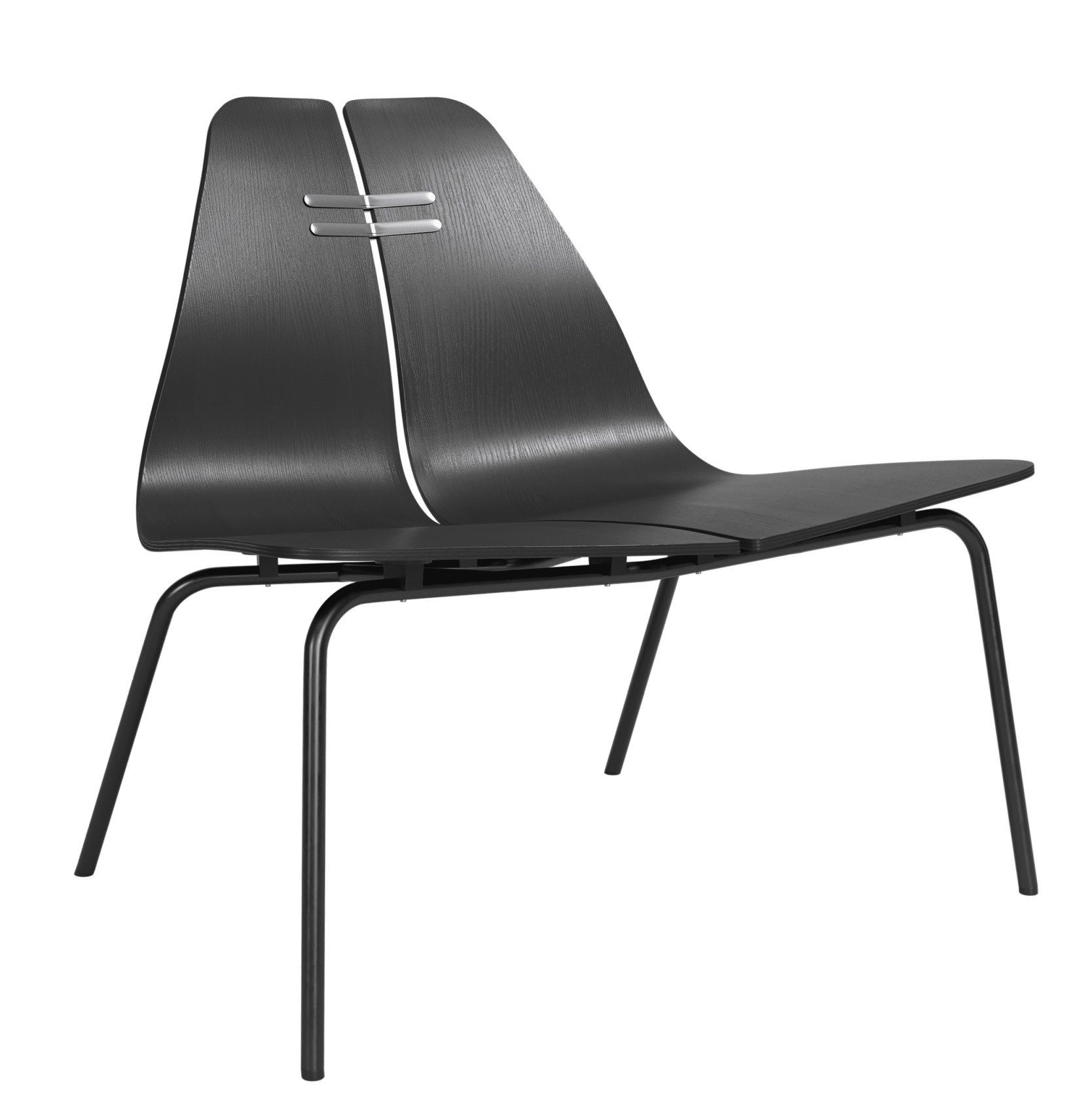 Schwarzer PK23 Loungesessel von Fritz Hansen mit Holzschale und filigranem Stahlgestell für modernes Wohnen.
