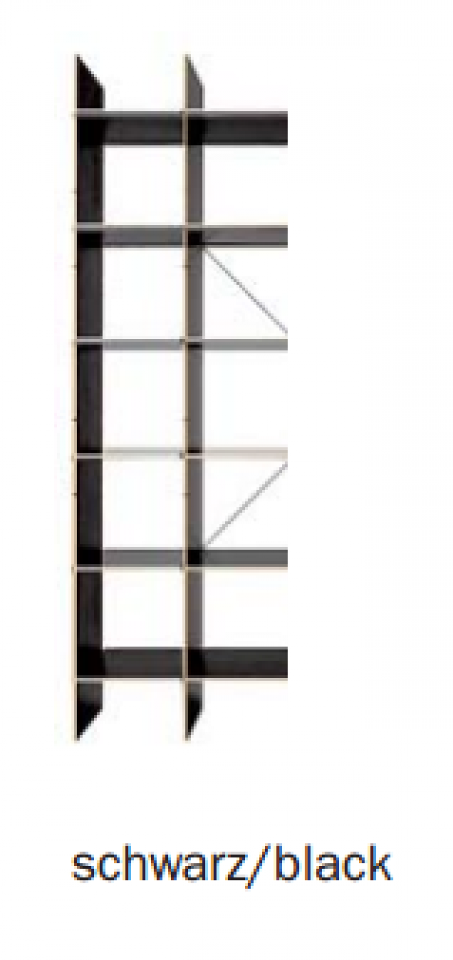 Schwarzes FNP Regal von Nils Holger Moormann: Modernes Bücherregal mit minimalistischem Design für Wohnzimmer und Büro.