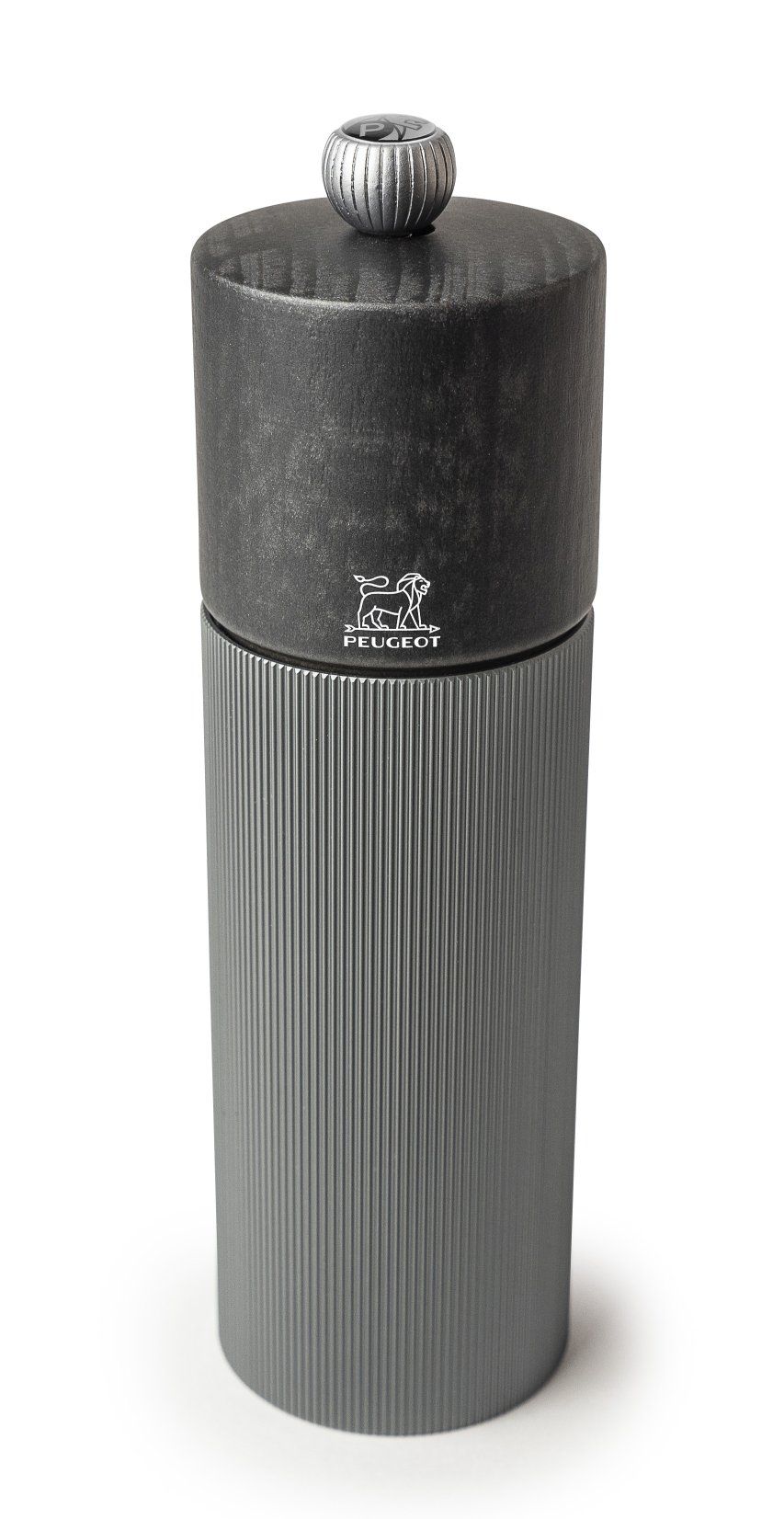 Peugeot Line Pfeffermühle H 18 cm in Graphit und Carbon, modernes Küchendesign für Feinschmecker.