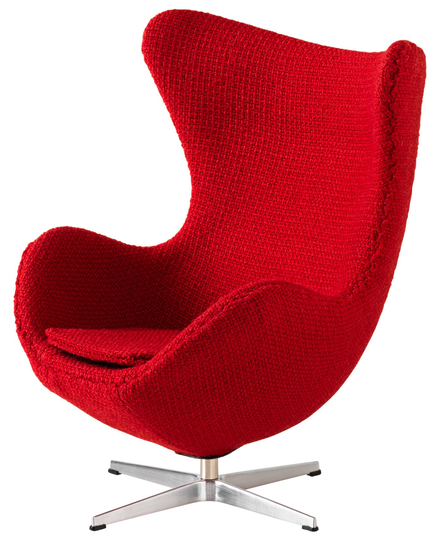 Roter Egg Stuhl Miniatur, Designklassiker von Fritz Hansen, Einzelstück mit Drehfuß.