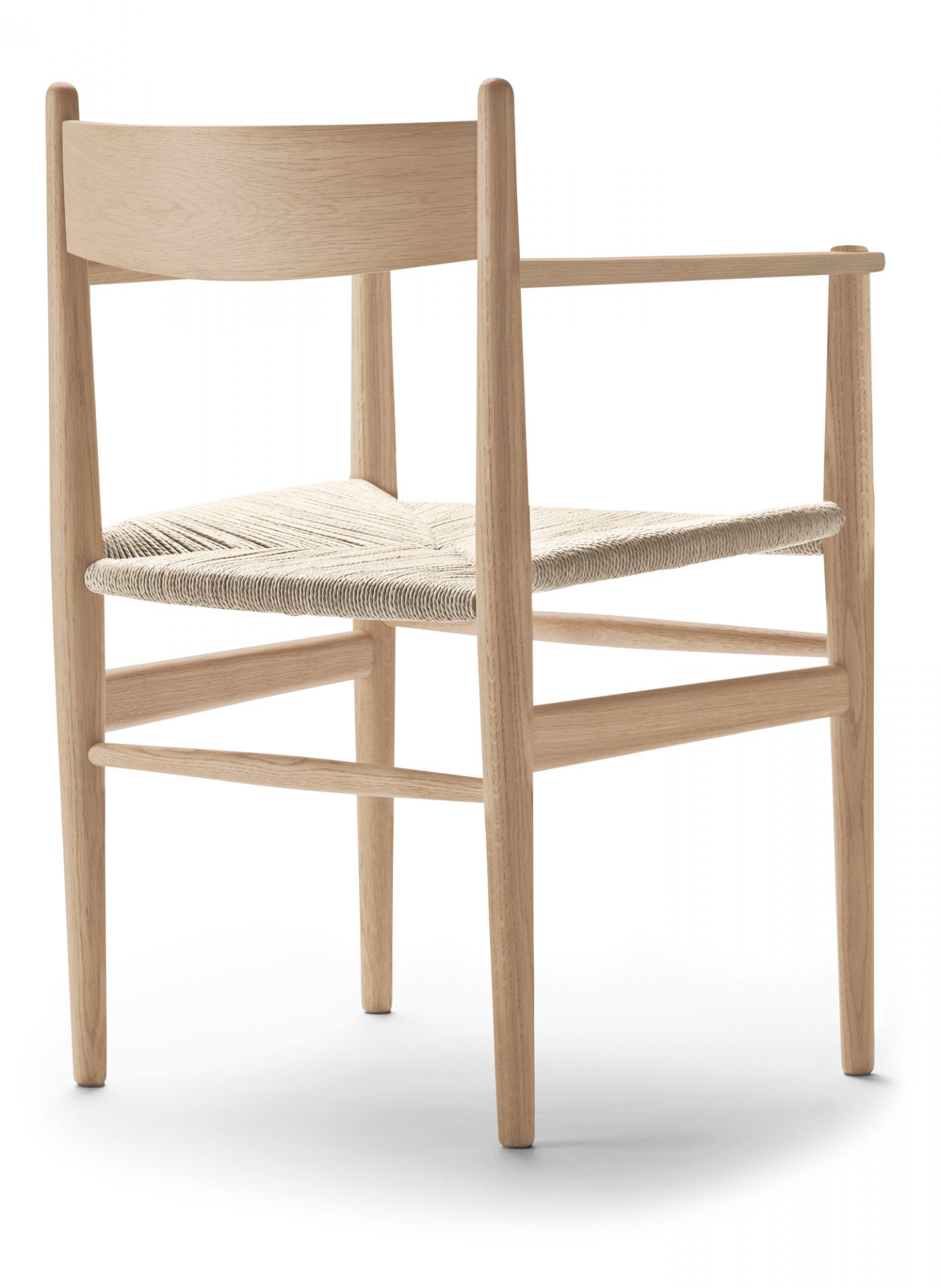 CH37 Stuhl mit Armlehnen, Eiche geölt und Naturgeflecht, Carl Hansen Stuhl.