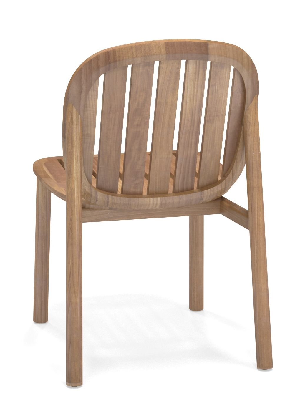Rückansicht des Twins Stuhls von Emu, ein moderner Holzstuhl für den Außenbereich.
