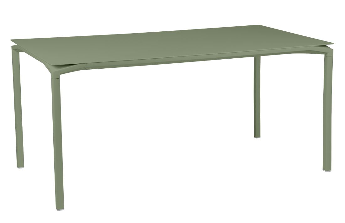 Calvi Gartentisch von Fermob in Grün, moderner Outdoor-Tisch mit minimalistischem Design für Garten und Terrasse.