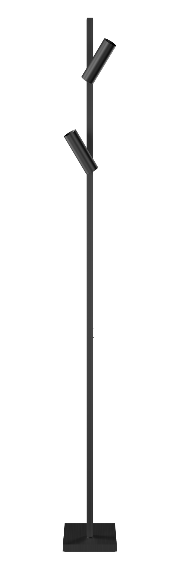 ZEN-X2 Stehleuchte in Schwarz, moderne Stehlampe mit zwei verstellbaren LED-Spots für Wohnzimmer.