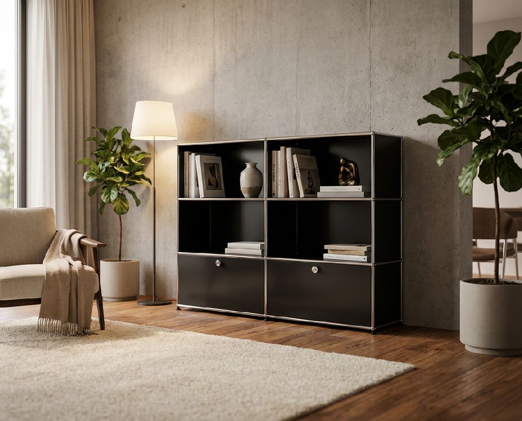 USM Haller dressoir M 65 4 open vakken / 2 kleppen