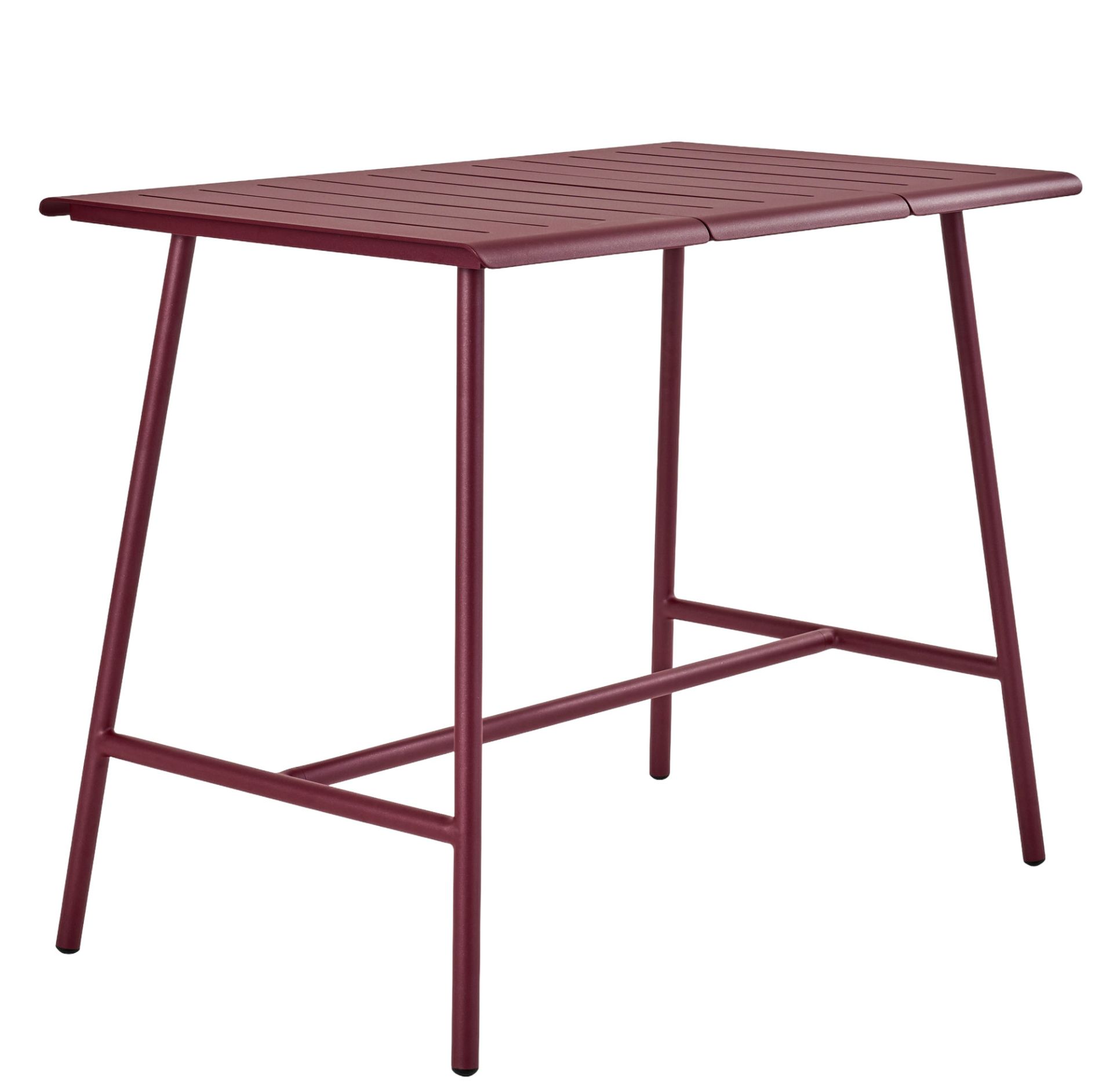 Vapio Hochtisch Outdoor von Weishäupl, moderner Stehtisch für den Garten oder die Terrasse in Weinrot.