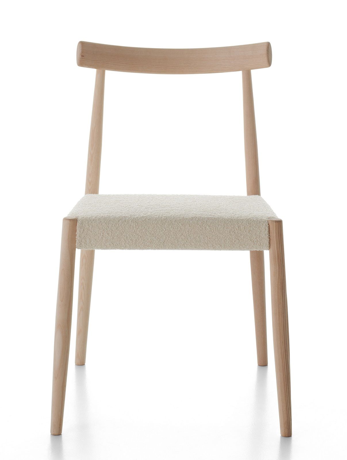 Edo Chair Stuhl von MDF Italia, helles Holz mit Stoffbezug, modernes Möbeldesign.