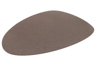 Hey Sign Stone Teppich, brauner Wollfilzteppich in organischer Form, moderner Teppich für Wohnzimmer und Schlafzimmer.