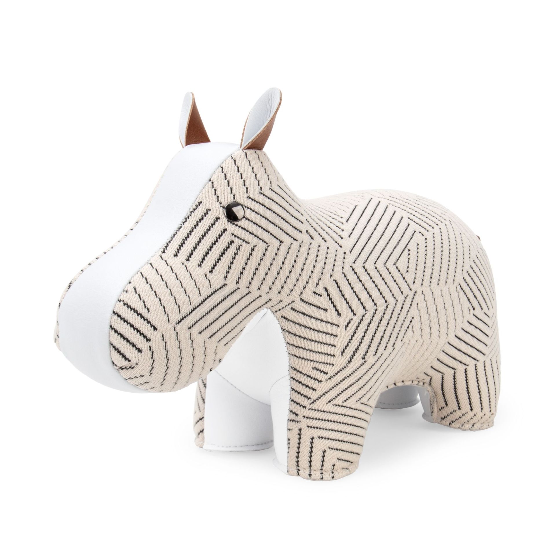 Boekensteun Hippo Razzle Dazzle wit Züny x Kvadrat