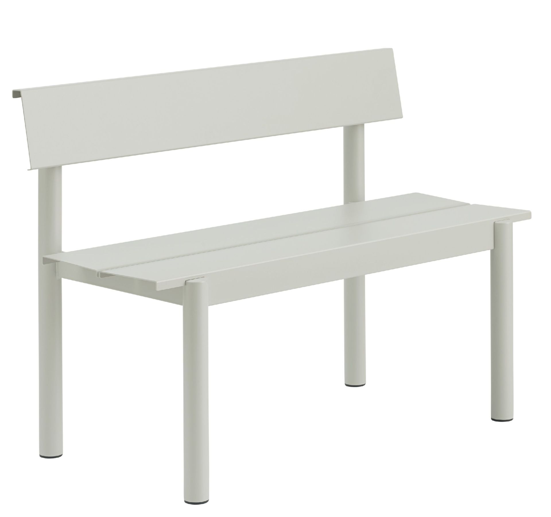 Linear Steel Bench: buitenbank met rugleuning 110 x 34 cm Muuto