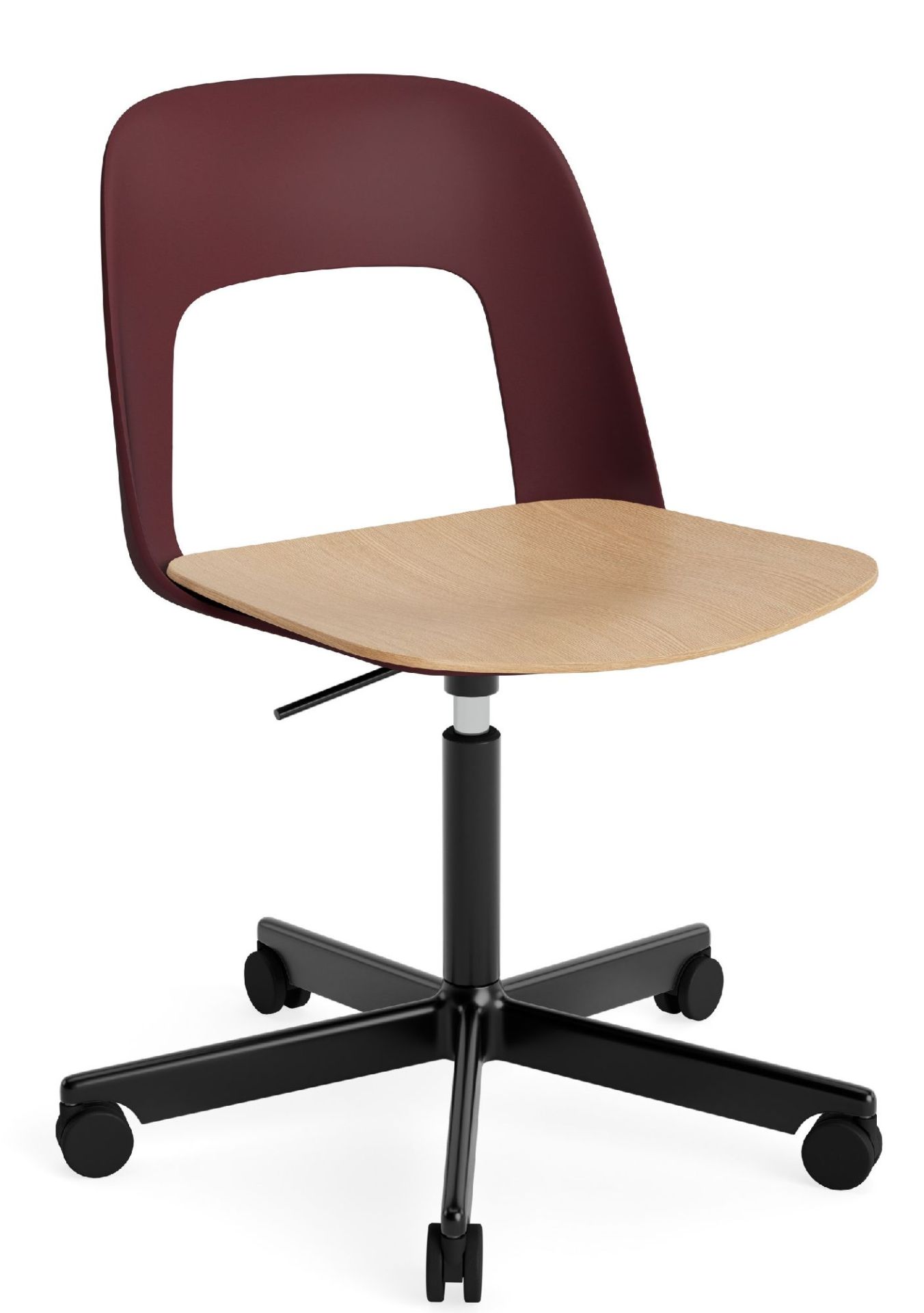 Layout Side Chair 142 stoel met vijfpoot en draaivoet van Hay