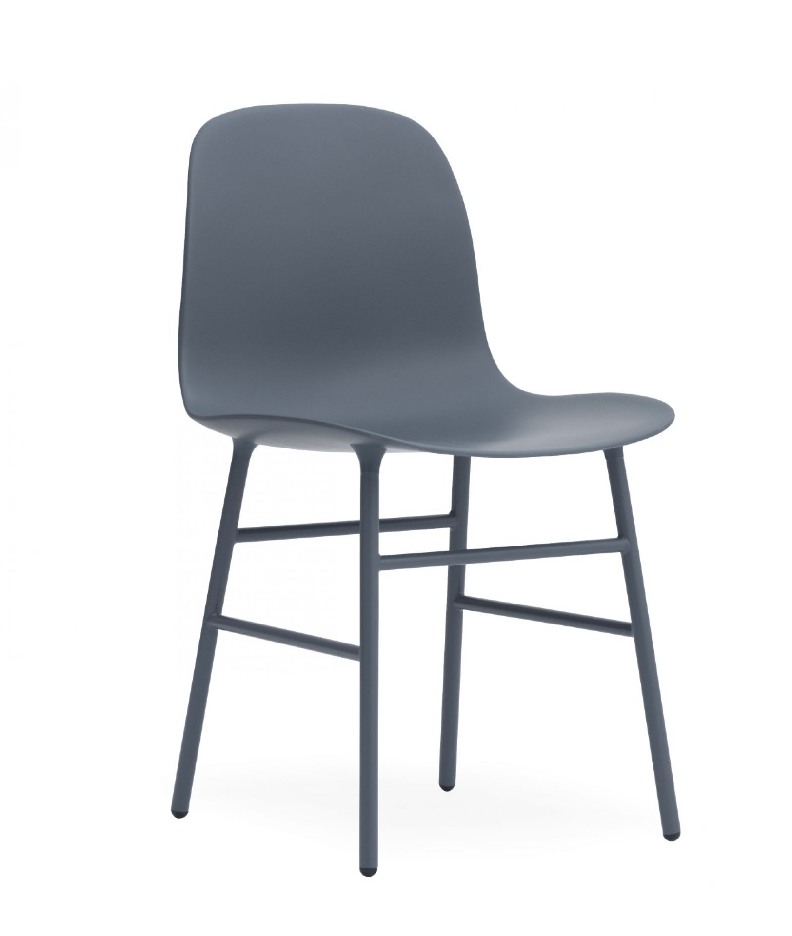 Blauer Form Chair Stuhl von Normann Copenhagen, moderner Esszimmerstuhl mit Stahlbeinen für stilvolles Wohnen.