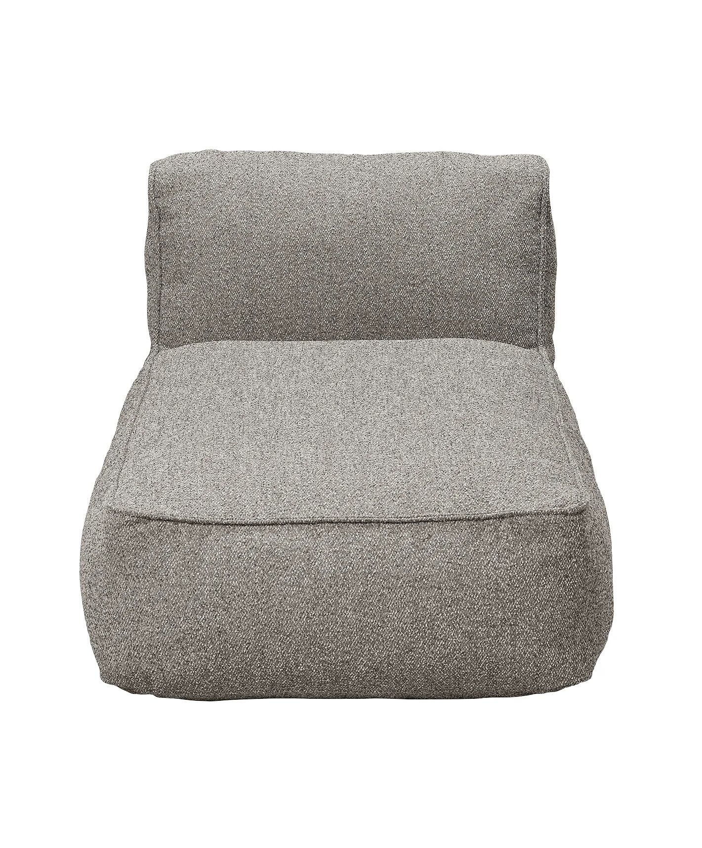 Graues Grow Chaiselongue Modul von Blomus für den Außenbereich, Frontansicht. Outdoor Möbel.