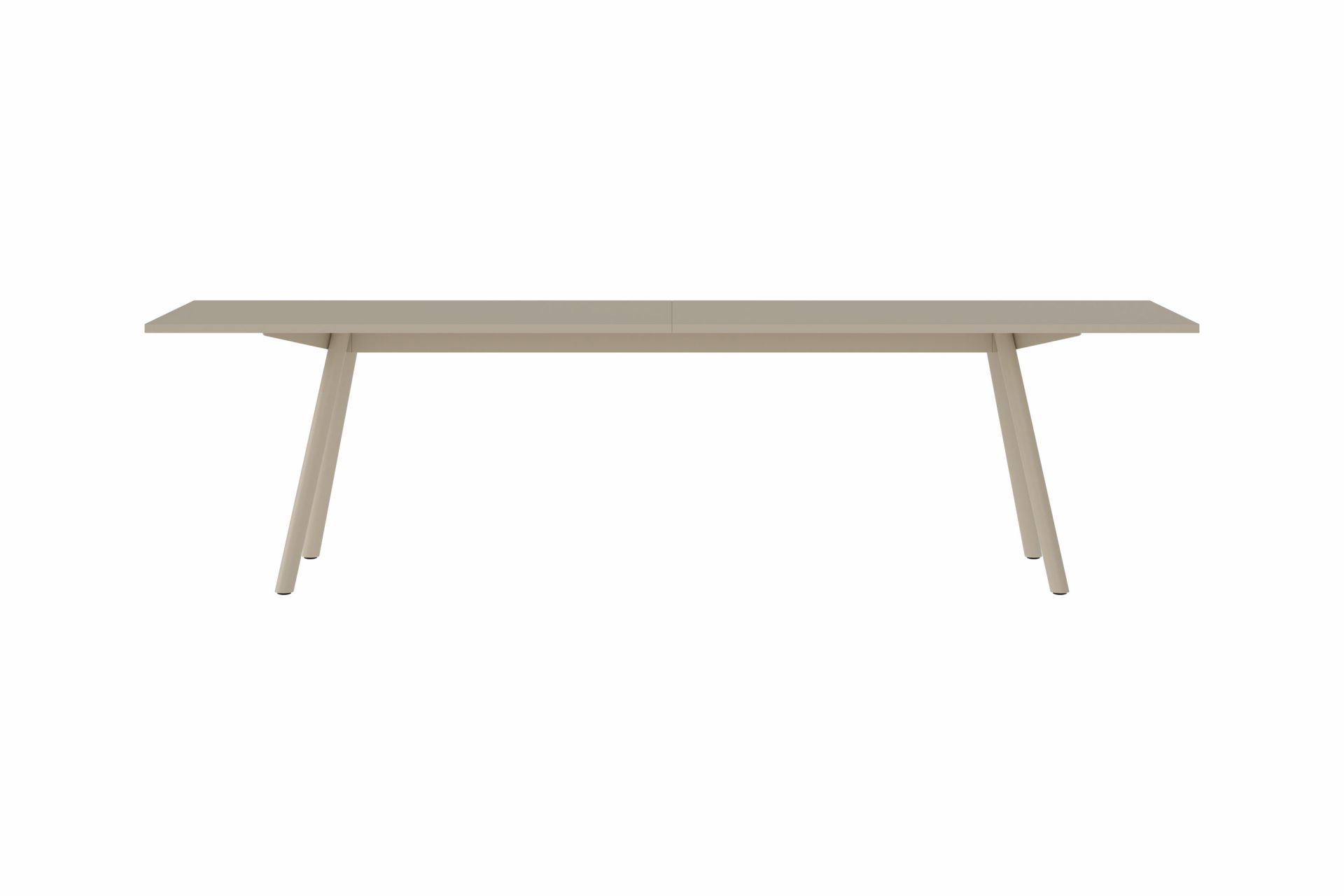 Masa Tischplatte von New Tendency, Esstisch in Beige mit minimalistischem Design und Metallbeinen.