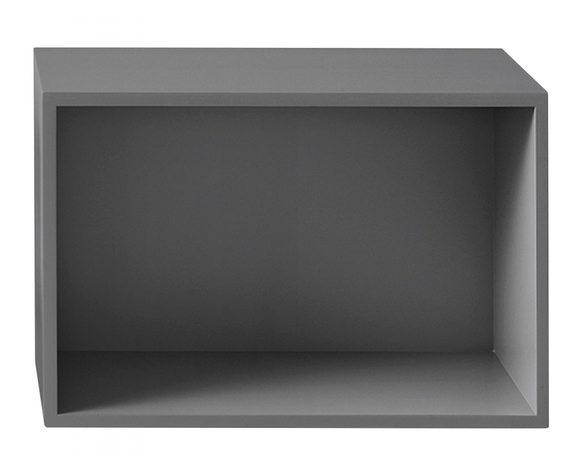 Graues Muuto Stacked Storage System 2.0 Regalsystem, modernes skandinavisches Design für stilvolle Aufbewahrung.