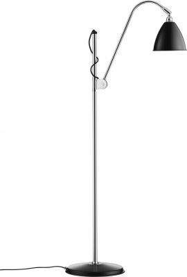 Bestlite BL3 Stehleuchte von Gubi in Schwarz und Chrom, moderne Wohnzimmerlampe.