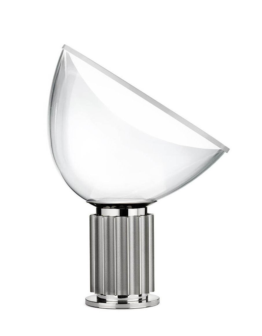 Taccia Small LED-tafellamp, Flos-geanodiseerd zilver