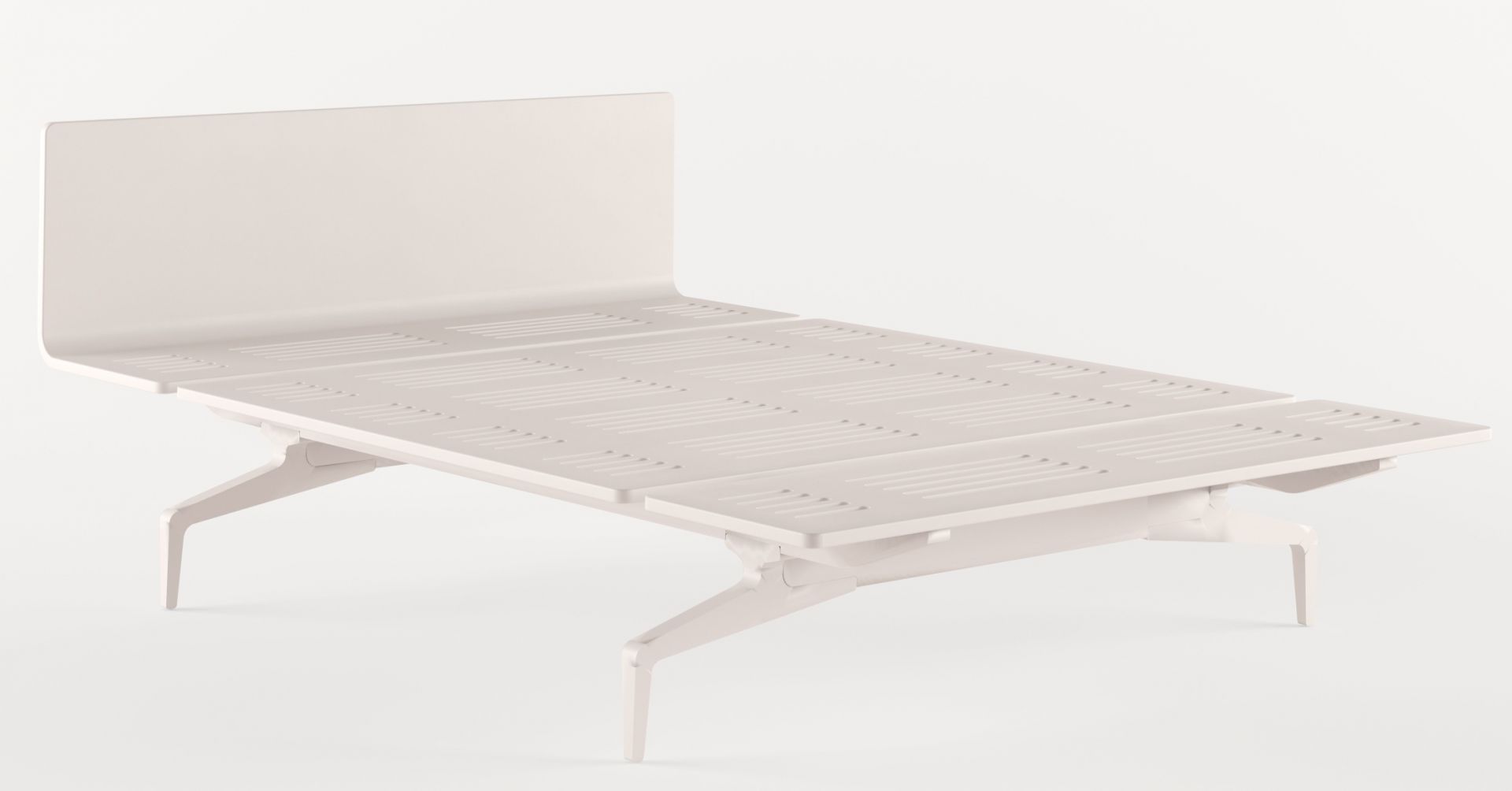Helles Legnoletto Bett von Alias mit Lattenrost und minimalistischem Design für moderne Schlafzimmer.