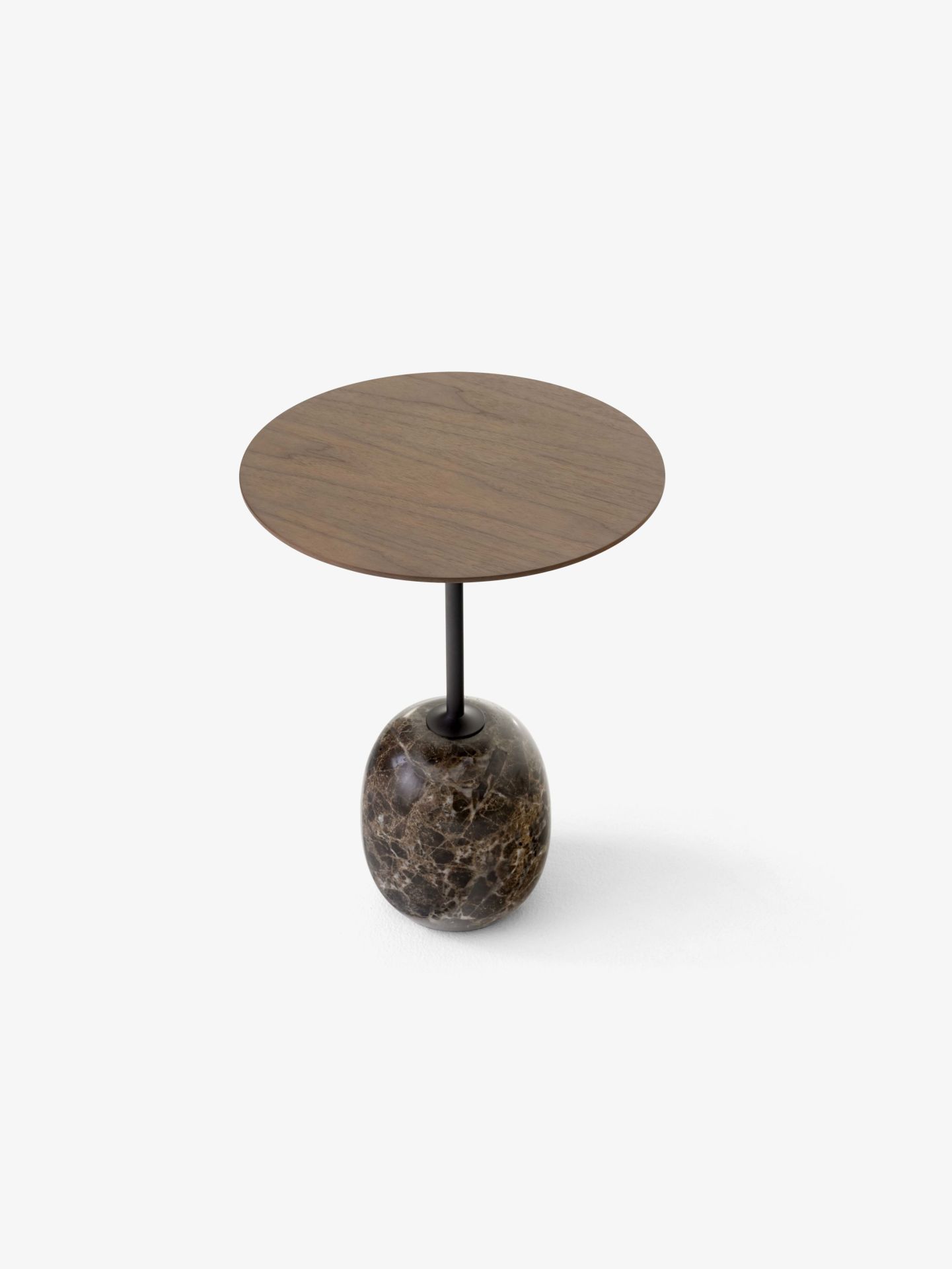 Lato LN8 / LN9 bijzettafel met houten blad AndTradition notenhout - marmer Emparador