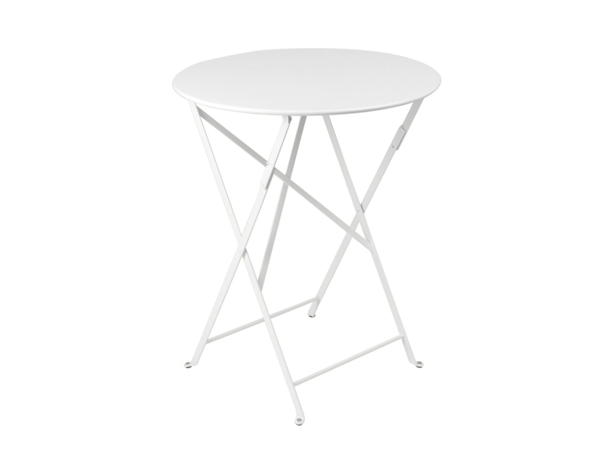Weißer, runder Bistro Klapptisch von Fermob für den Garten oder Balkon. Outdoor geeignet.