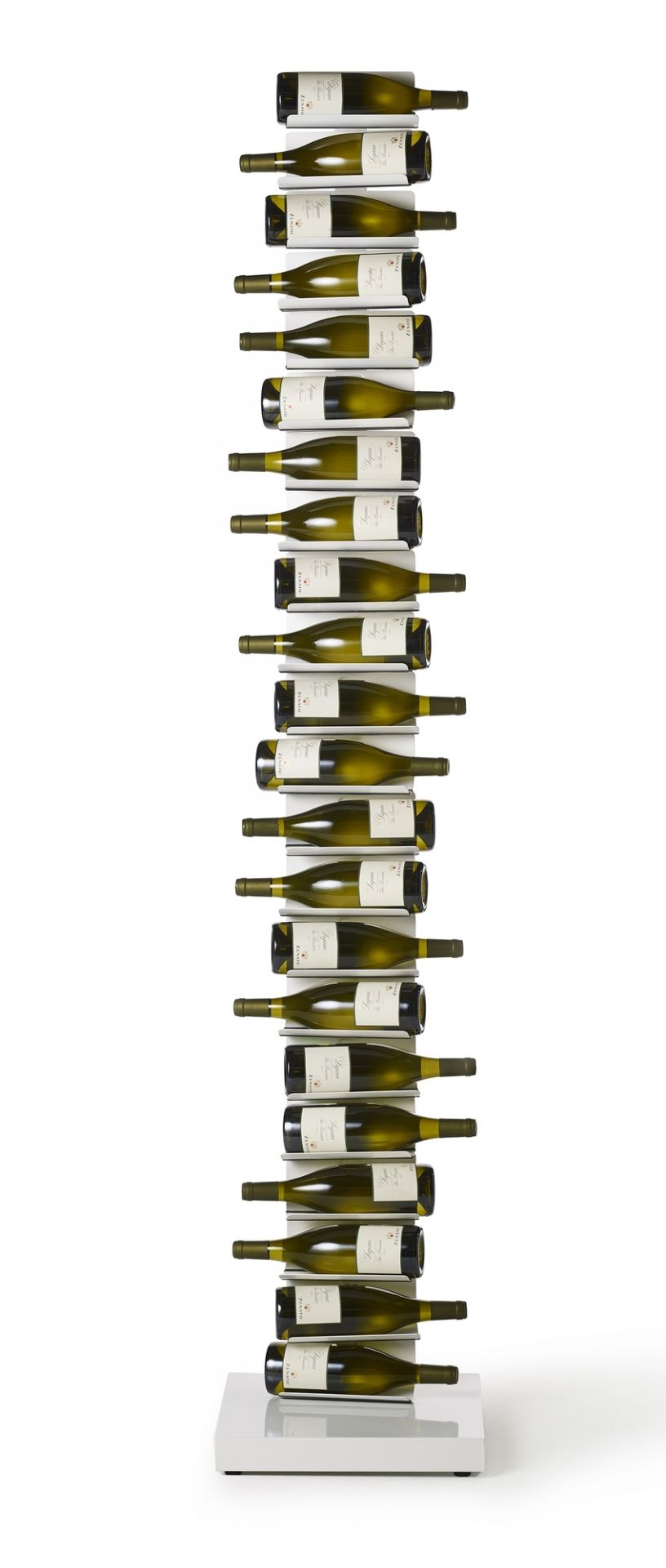 Ptolomeo Vino Weinregal Schwarz von Opinion Ciatti mit Weinflaschen, modernes Design Weinlagerung.