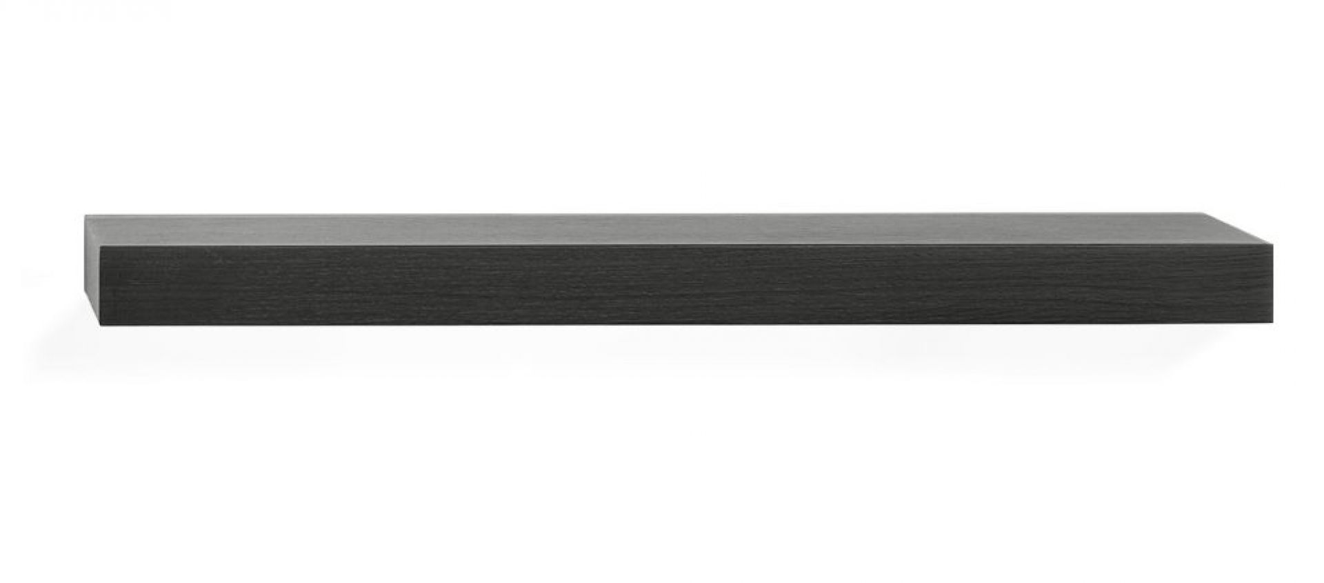 Ethnicraft Wandregal aus Eiche, schwarz lackiert, schlichtes Design für moderne Wohnräume, hochwertige Verarbeitung.
