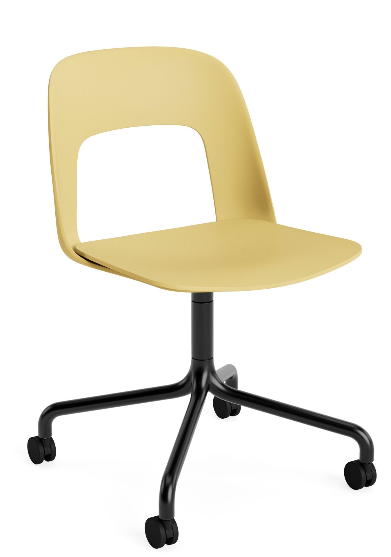 Lay-out Side Chair 161, draaistoel met vier poten van Hay