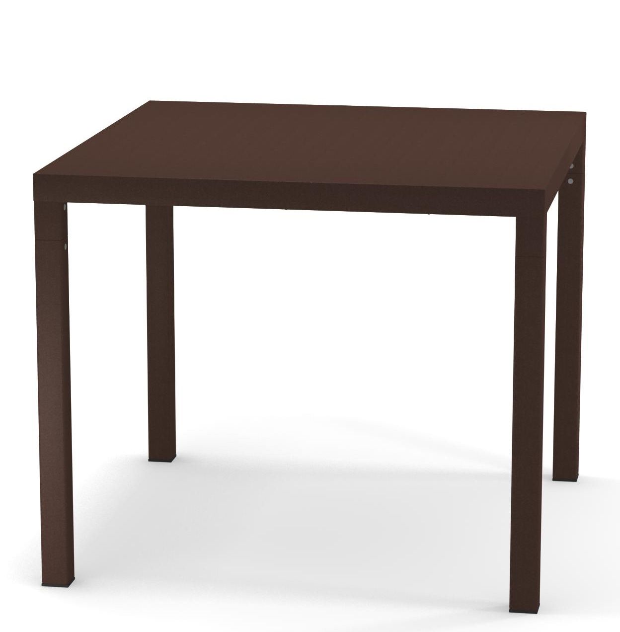 Quadratischer, brauner Nova Tisch von Emu für den Außenbereich, ideal für Garten und Terrasse.