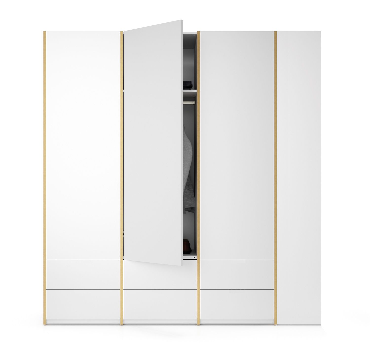 MODULAR PLUS kastcombinatie met aanbouwrek rechts, B 212,2 cm, Müller Möbelwerkstätten