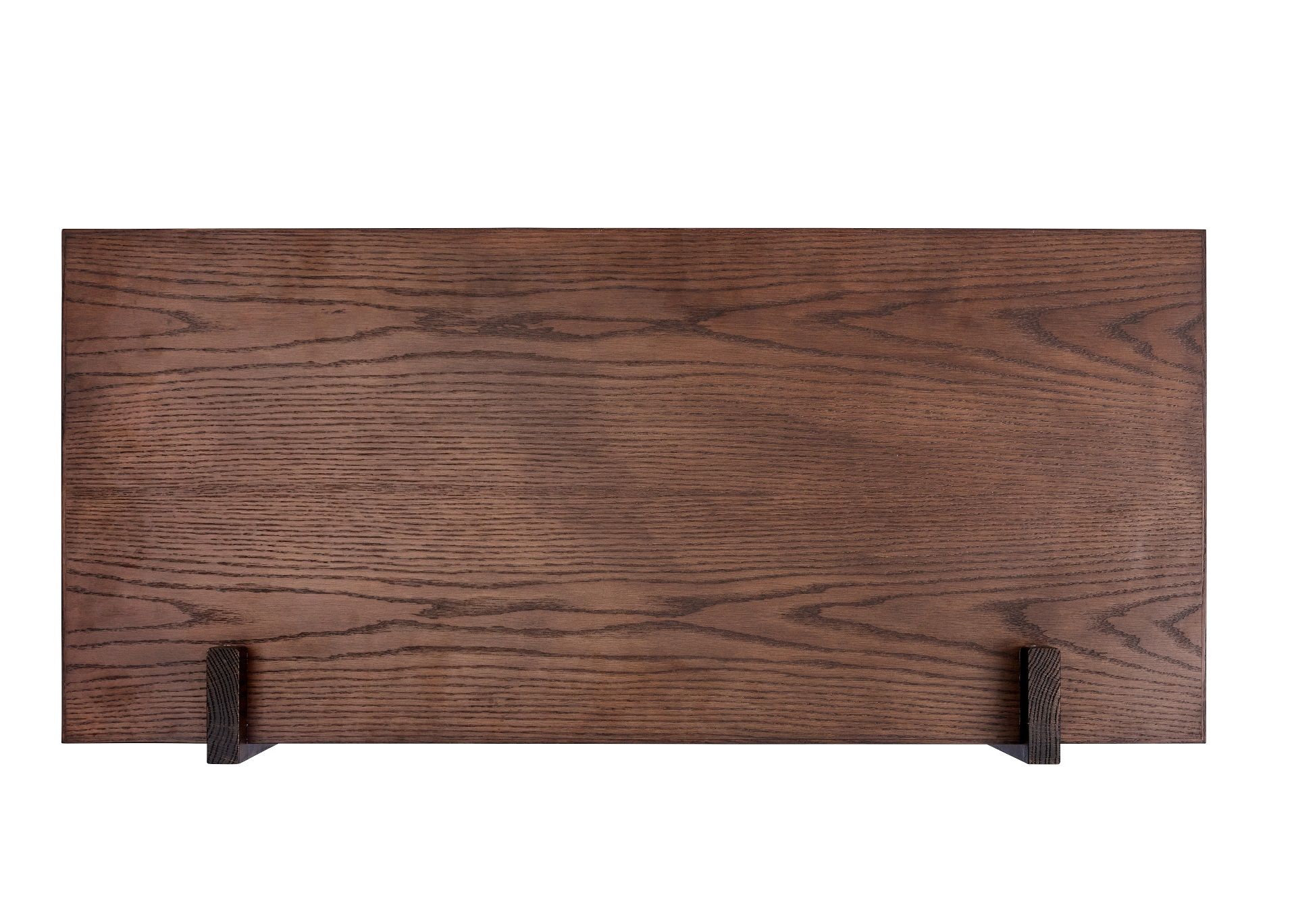 Audo Copenhagen Corbel Wall Desk Wandschreibtisch aus dunklem Holz, Detailaufnahme der Tischplatte und Halterung.