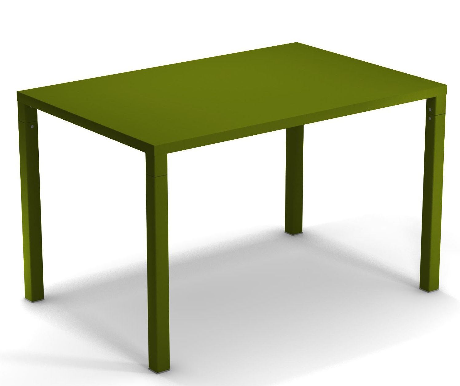 Nova Tisch Outdoor von Emu, rechteckig, aus Metall in Olivgrün, für Garten und Terrasse.
