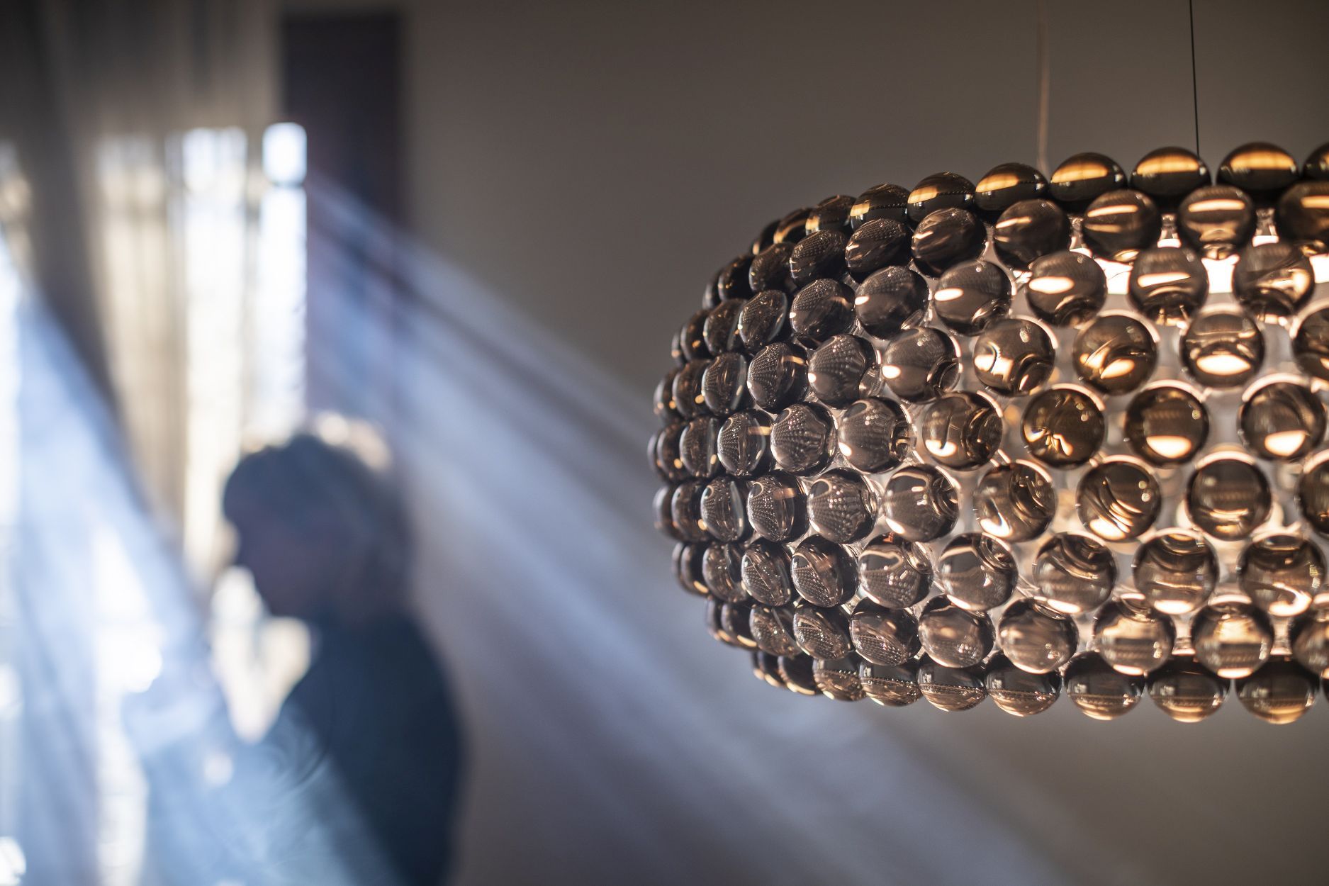 Caboche Plus Grande hanglamp Grau Foscarini
