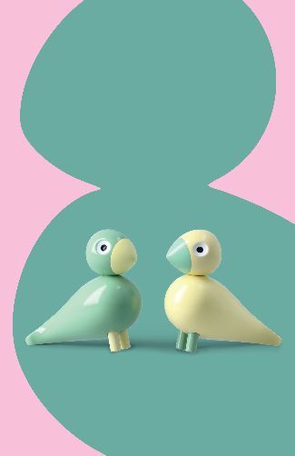 Paasvogels 2026 Liliput geel/groen set Kay Bojesen