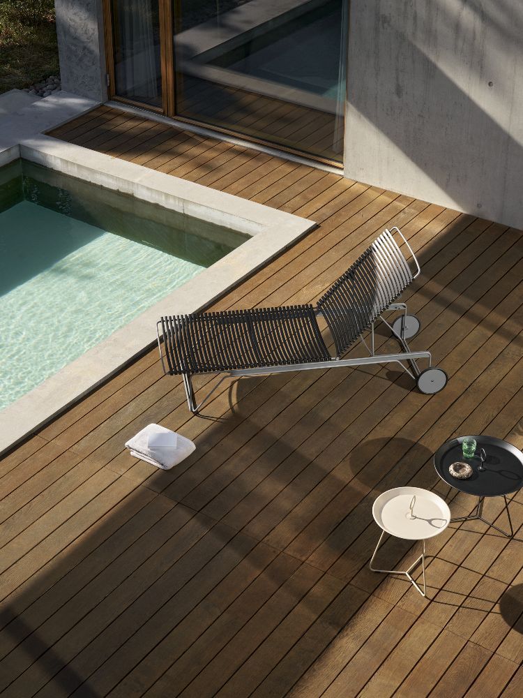 Click verstelbare chaise longue voor buiten Houe