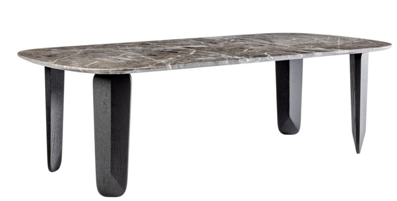 Kuyu Marble Rectangular: rechthoekige marmeren salontafel in retrostijl met tijdraum