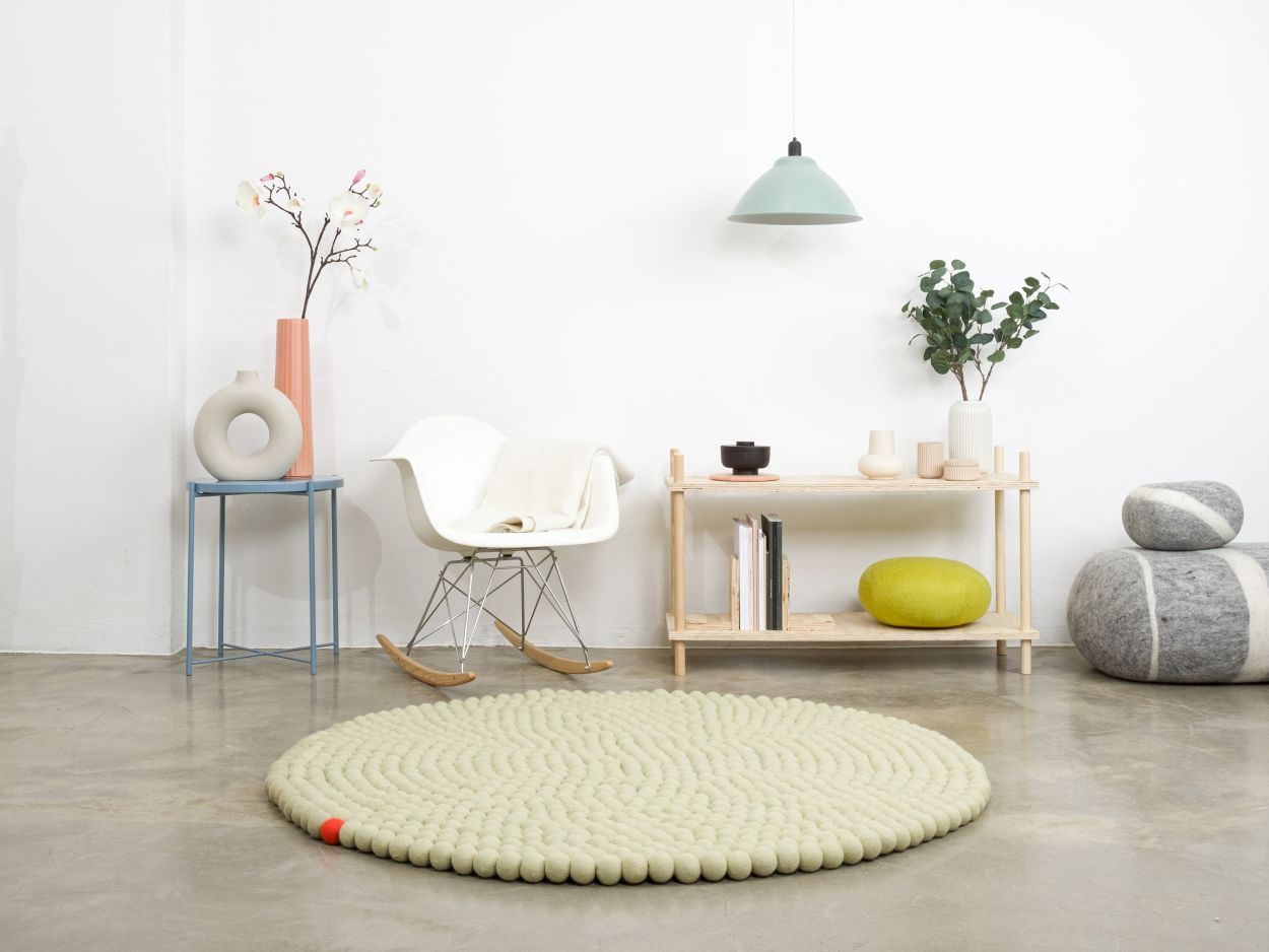 Big One rond viltkleed Ø 300 cm myfelt groenbeige