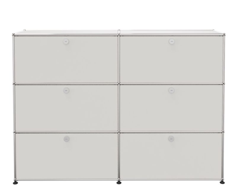 USM Haller hoogkast met 6 kleppen, wit