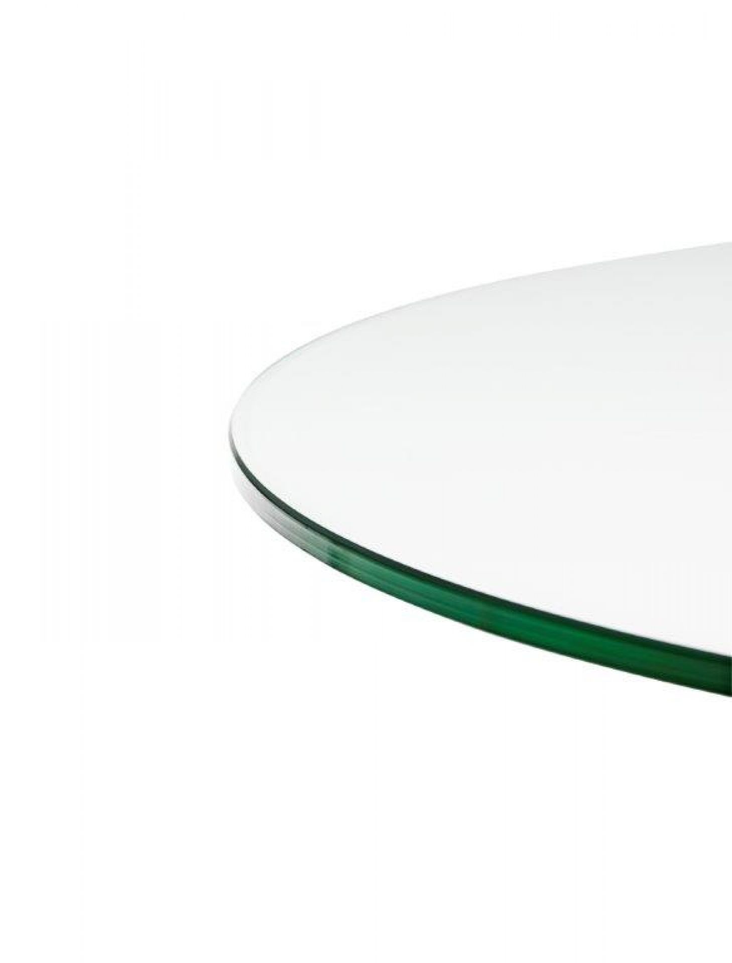 Detailaufnahme der runden Tischplatte aus Glas vom Normann Copenhagen Ding Table Tisch.