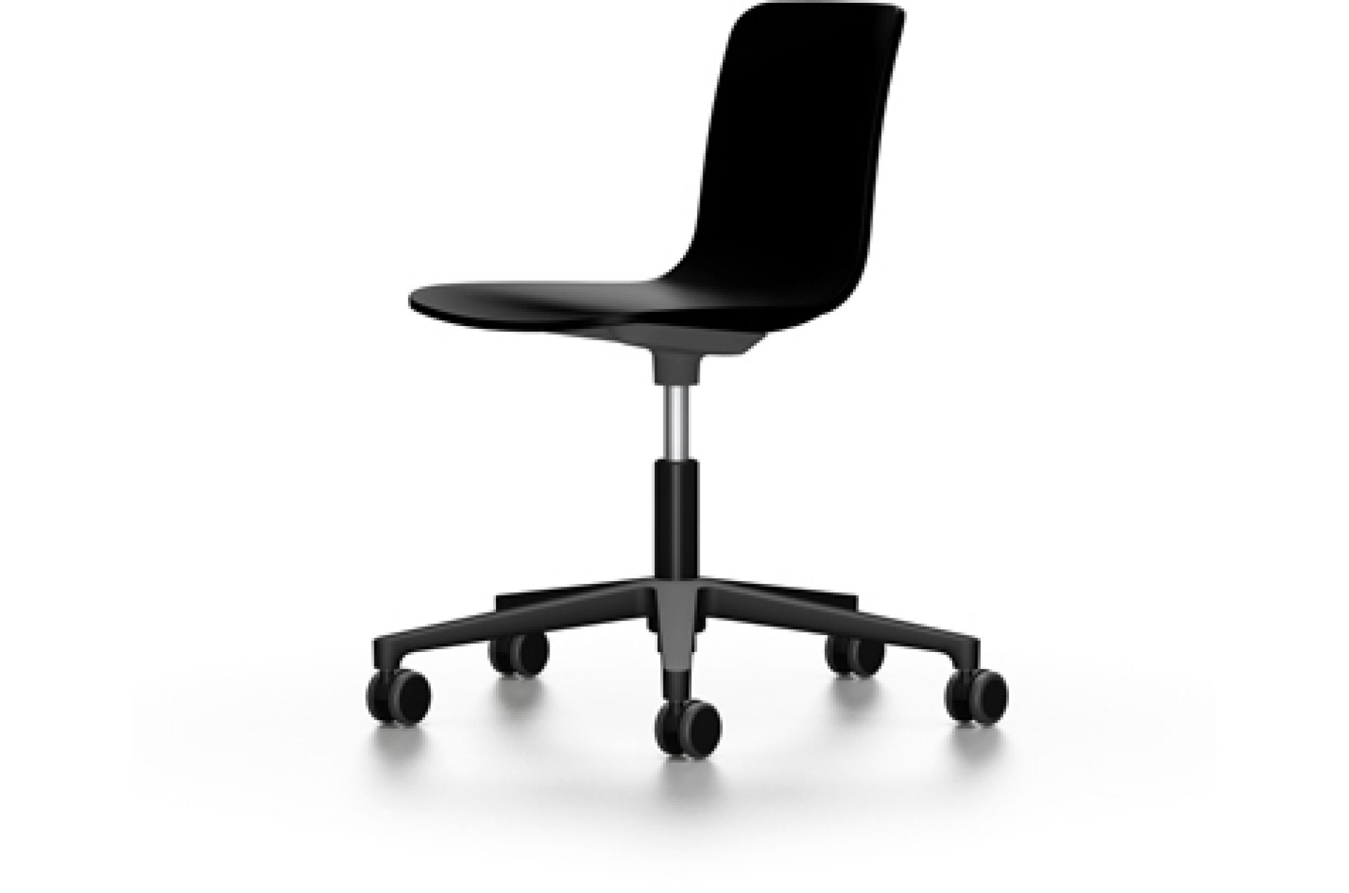 Schwarzer Hal Drehstuhl von Vitra: Moderner Bürostuhl mit Rollen und ergonomischer Sitzfläche für komfortables Arbeiten.
