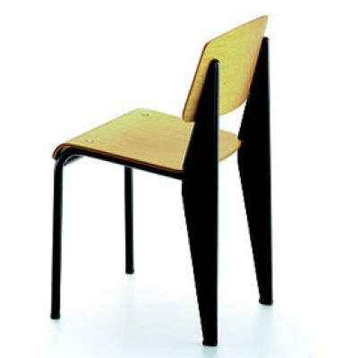 Vitra Standard Chair Miniatur, Designstuhl aus Holz und Metall, Stuhl Designklassiker.