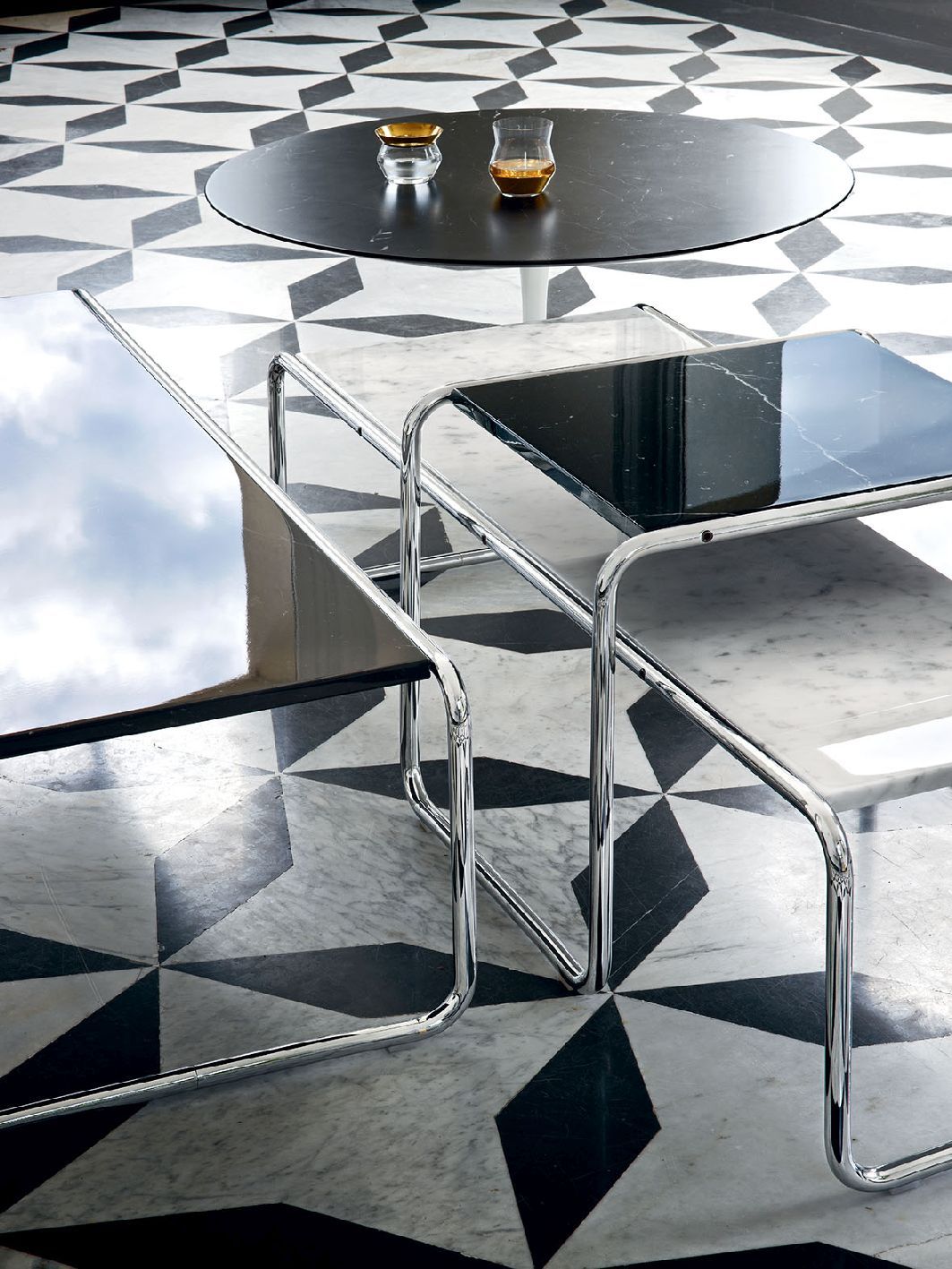 Laccio 1 salontafel klein zwart / antraciet Knoll International - QUICK SHIP