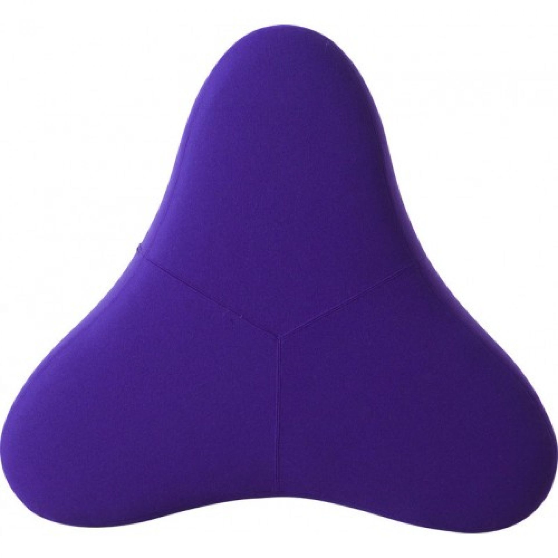 Lila Chat Pouf Hocker von Softline, kleiner Sitzpouf in Dreiecksform für Wohnzimmer und Büro.