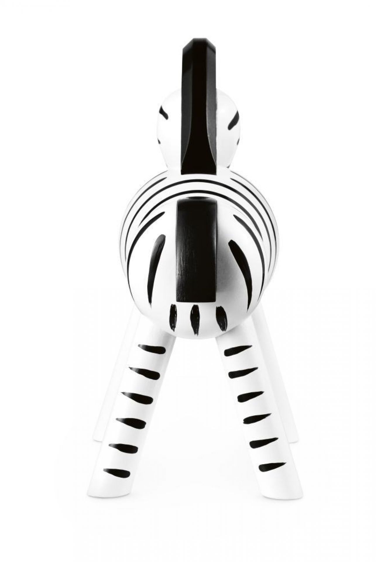 Rückansicht der Kay Bojesen Zebra Holzfigur, ein handgefertigtes Deko-Objekt und Sammlerstück.