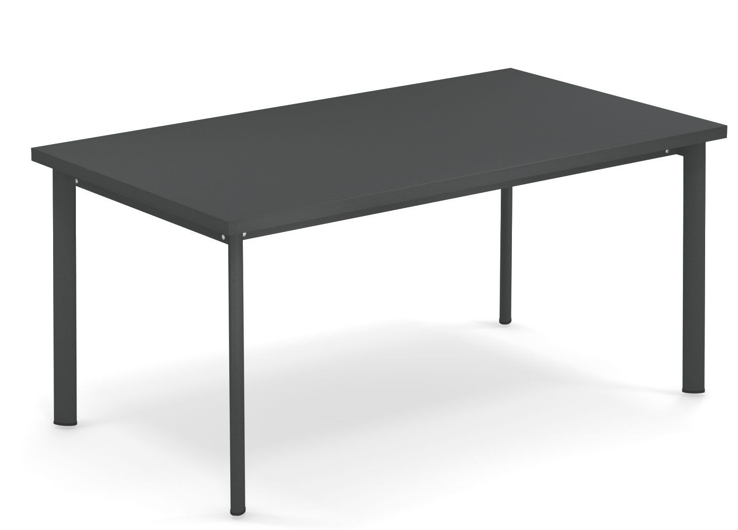 Star Tisch Outdoor Emu, rechteckiger Gartentisch aus anthrazitfarbenem Metall, ideal für Terrasse und Balkon.