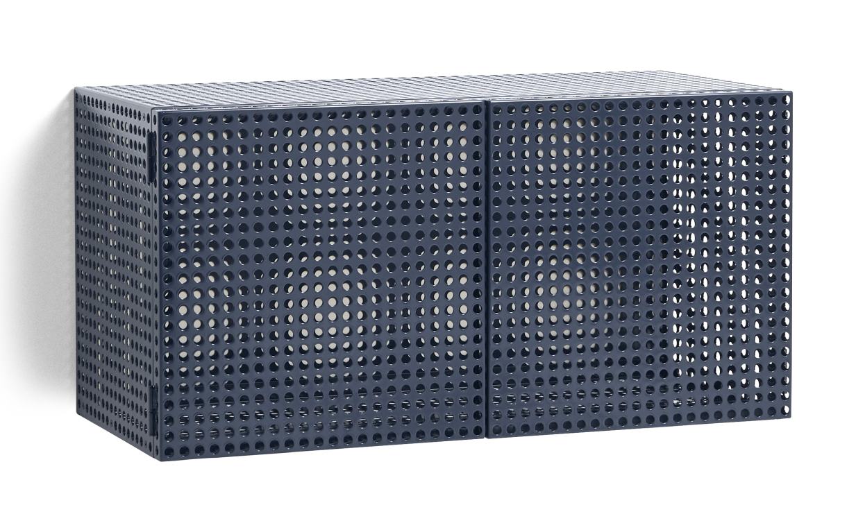 Blauer Hay Perforated Cabinet Wall Small Wandschrank mit Lochmuster, modernes Design für Wohnzimmer und Büro.