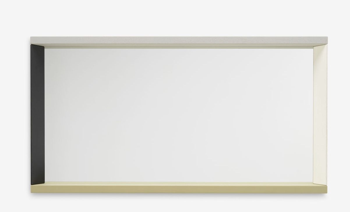 Rechteckiger Colour Frame Spiegel von Vitra mit farbigem Rahmen in Grau, Beige und Schwarz.