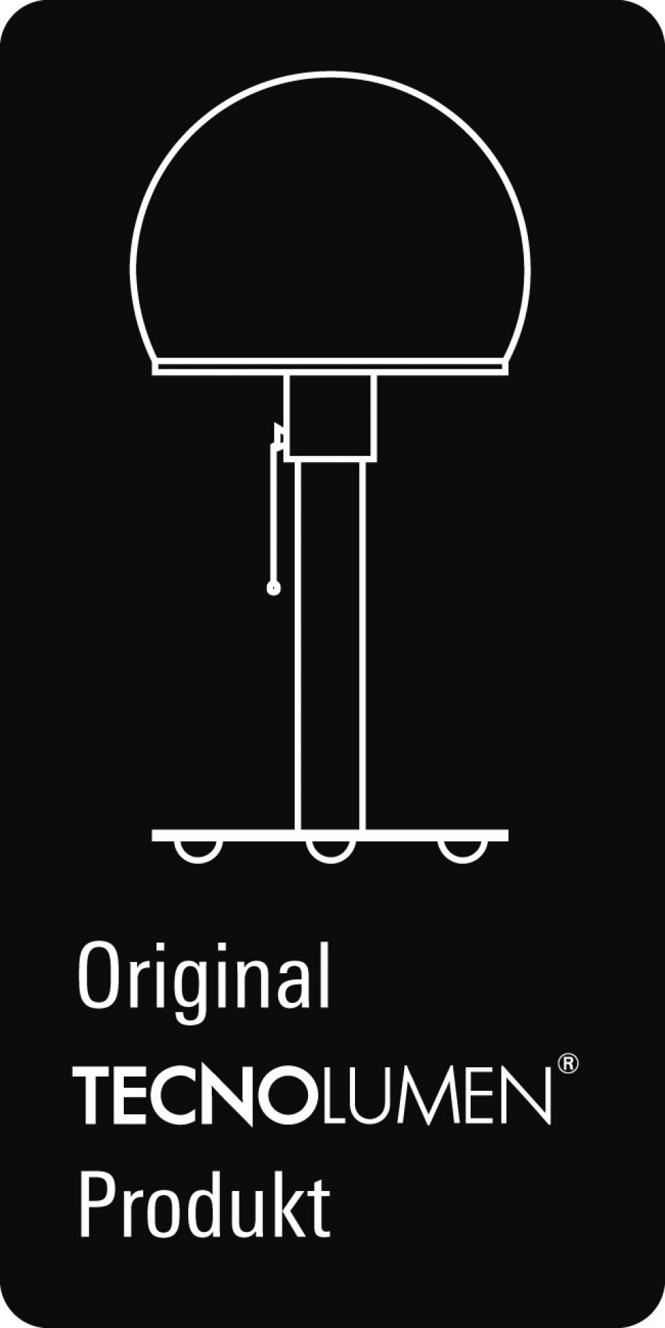 Schwarz-Weiß-Grafik der Tecnolumen Wagenfeld WA 23 SW Tischleuchte, ein Originalprodukt mit Bauhaus-Design.