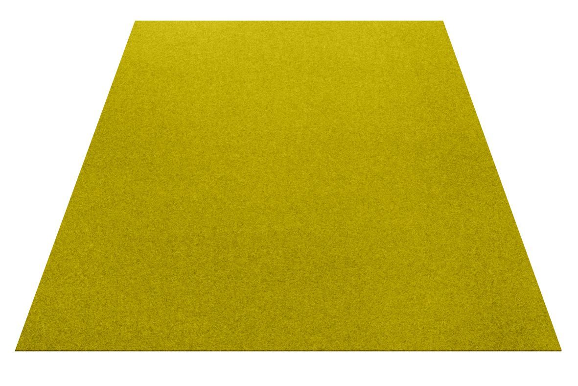 Rechteckiger, goldgelber Teppich von Hey-Sign aus Filz, ideal für Wohnzimmer und Schlafzimmer.