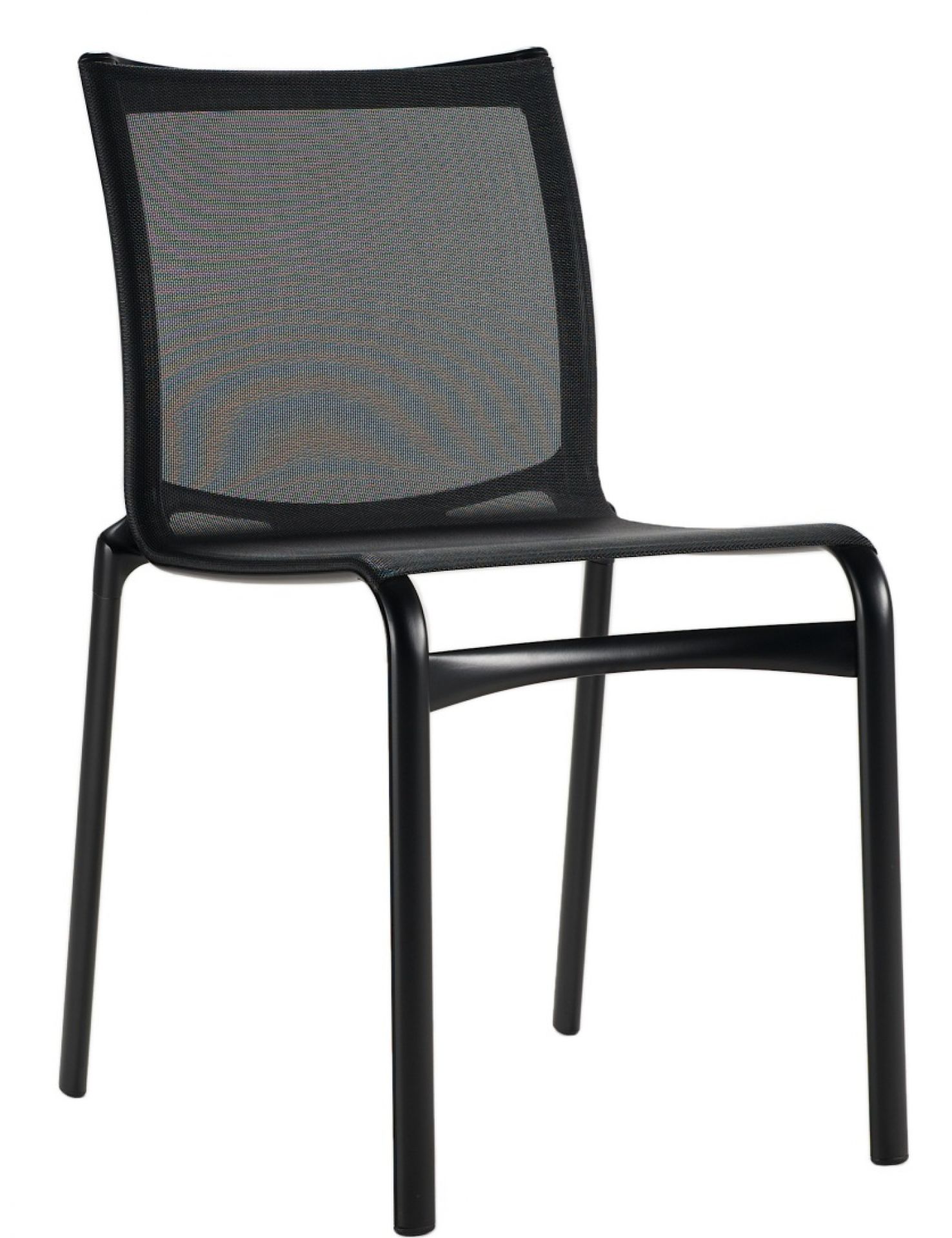 Schwarzer Bigframe Stuhl mit Netzbespannung von Alias, moderner Designstuhl für Büro und Wohnbereich.