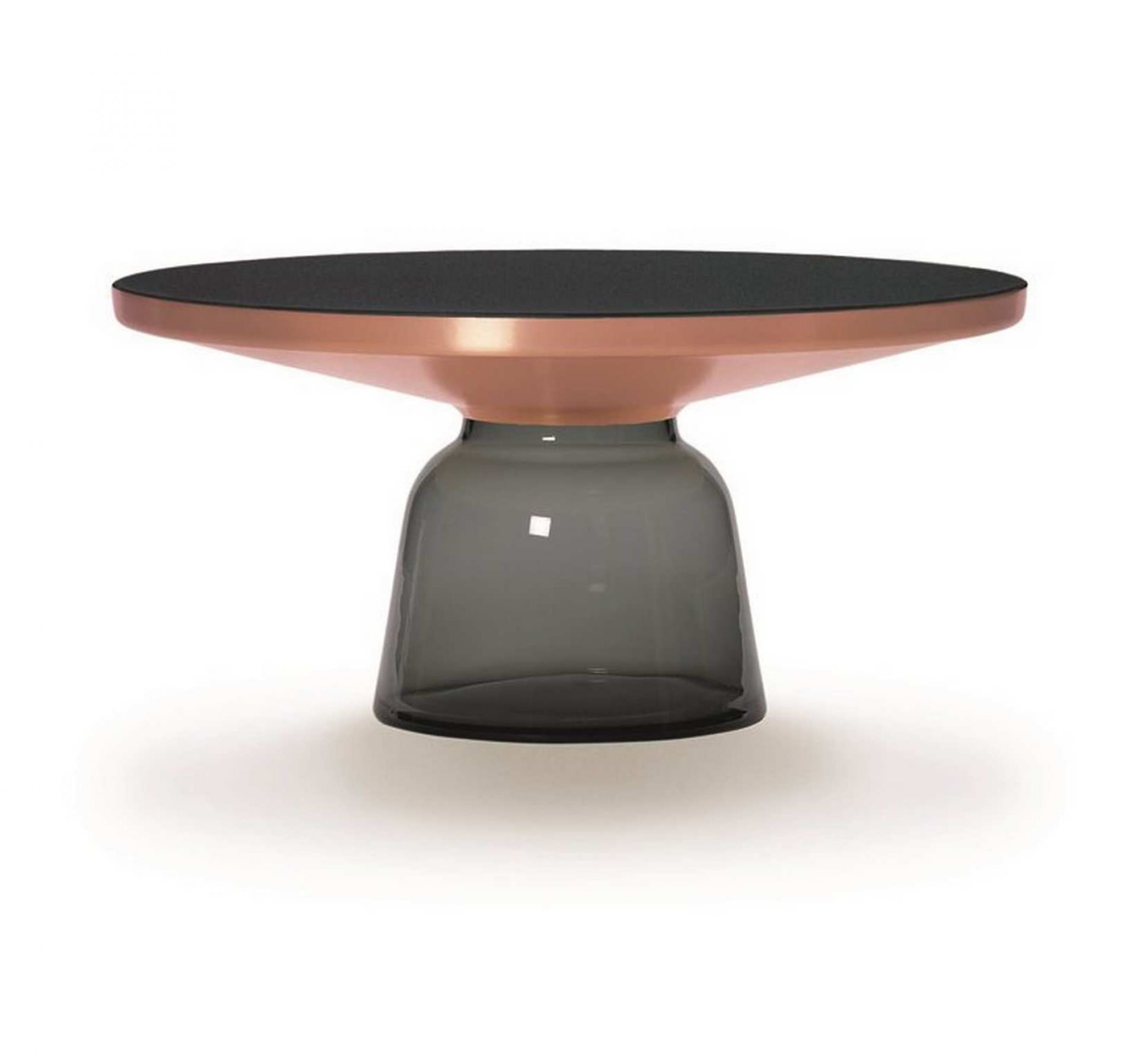 Bell Coffee Table Couchtisch von ClassiCon, Special Edition in Kupfer mit Glasfuß.